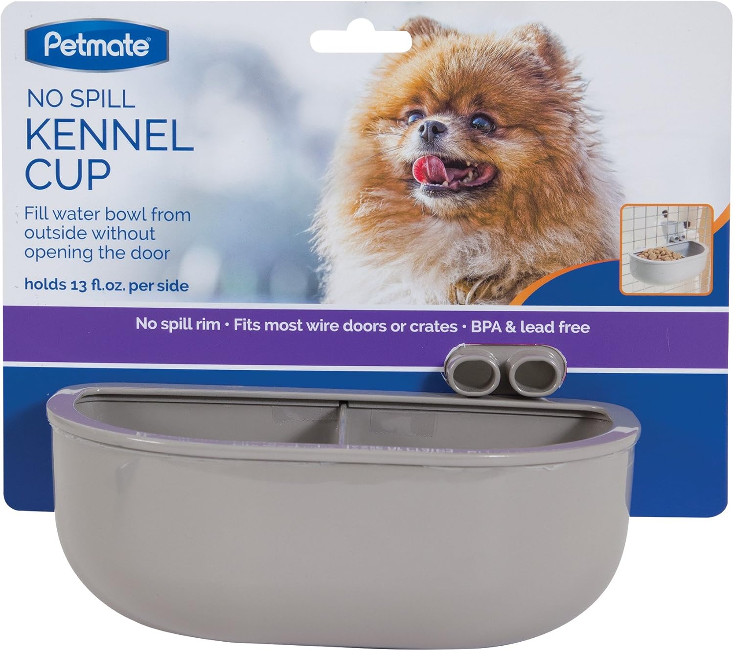 Petmate Kennel Bowl Double Diner 13Oz